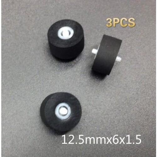 3pcs 12.5mmx6x1.5 wheel belt pulley rubber audio pressure pinch roller for vintage cassette deck tape recorder Stereo player