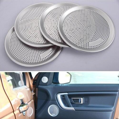 4pcs/set Door Stereo Speaker Loudspeaker Cover Mesh Round Sequined Decoration Trim Fit For Land Rover 2015 2016 Discovery Sport