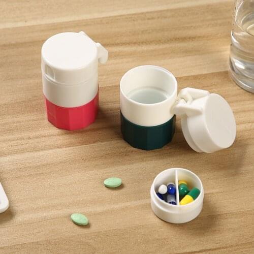 4 In 1 Portable 4 Layer Powder Tablet Grinder Powder Pill Cutter Medicine Splitter Box Storage Crusher