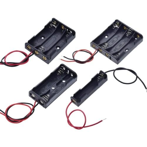 400pcs/lot 1x 2x 3x 4x 18650 Battery Storage Box Case 1 2 3 4 Slots Way DIY Batteries Clip Holder Container With Wire Lead