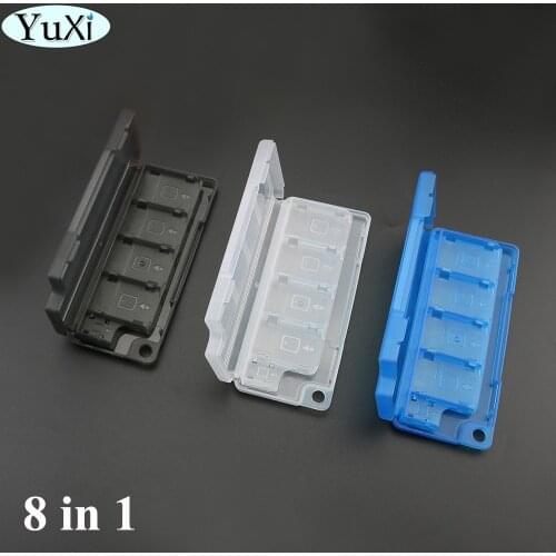 YuXi 8 in 1 Game Memory Card Micro SD Case Holder for Nintend witch NS NX Cartridge Storage Box Black Blue White