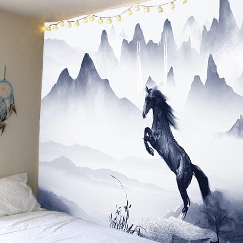 Horse Modern Animal Printing Ink Painting On Cotton Canvas Frame Living Room Mural Art Dormitory Decoration Cloth
