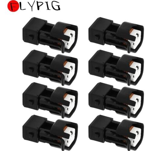 FLYPIG 8Pcs/Lot EV1 To EV6 EV14 USCAR LS2 LS3 LSX LT1 USCAR Fuel Injector Connectors Adapters Black Replacement Parts Wholesale