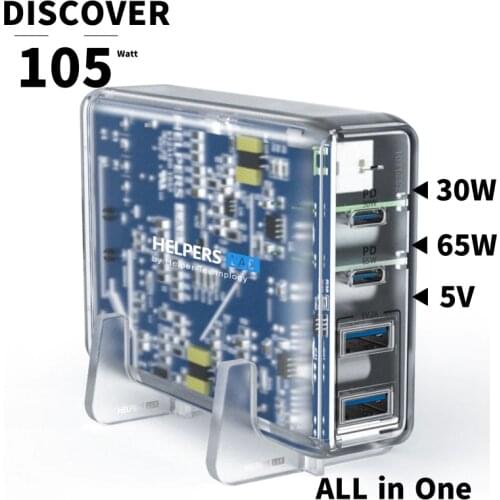 65W 30W Dual USB Type C Travel Charger Adapter with USB-C PD PPS For MacBook Pro 15 16 XiaoMi Dell XPS and more