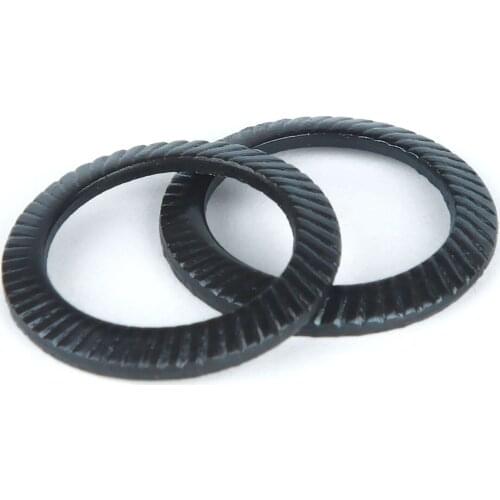 Double Ridges Teeth Safety Locking Washers M3 M4 M5 M6 M8 M10 M12 M14 M16-M36 Black Carbon Steel Spacer Anti Skid Gasket