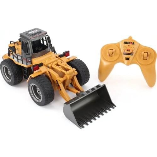 HUINA 1520 6CH 1/18 2.4GHz RC Metal Bulldozer RTR Front Loader Engineering Toy Remote Control Construction Tractork Vehicle