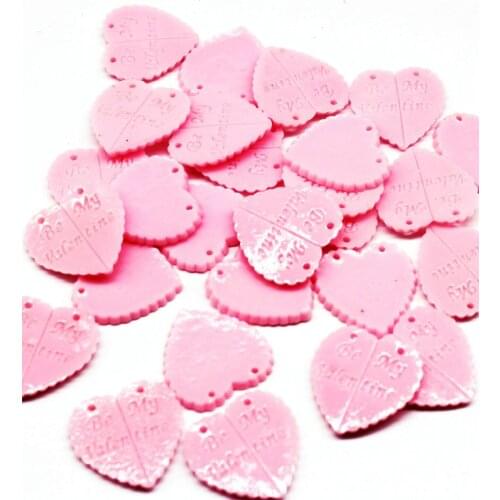 150pcs pink Be My Valentine Charm Cabochon Flatback Resin Cabochons 24mm