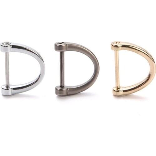D Rings Screw in Shackle Horseshoe Buckle Horseshoe Shape D Ring D-Shaped Metal Hoop Locking DIY Leather Craft Purse Replacement