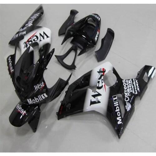 Injection mold Fairing kit for KAWASAKI Ninja ZX6R 03 04 ZX6R 636 2003 2004 zx 6r WEST White black Fairings set
