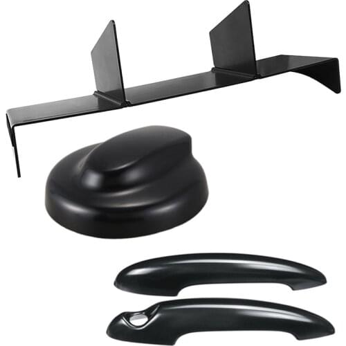 Door Handle Cover Black Fuel Tank Cap Cover with Car Co-Pilot Glove Box Partition Interior Compartment Storage Box