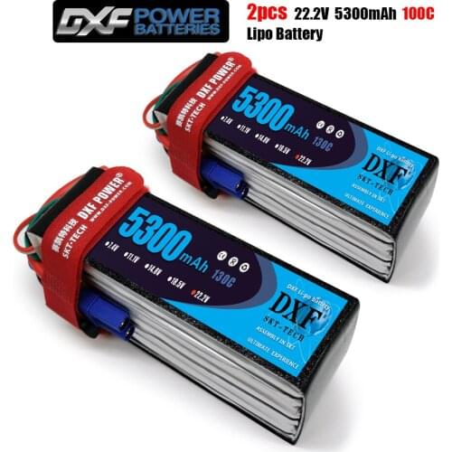 2PCS DXF lipo battery 22.2V 5300mah 100C Max 200C Toys & Hobbies For Helicopters RC Models Li-polymer Battery