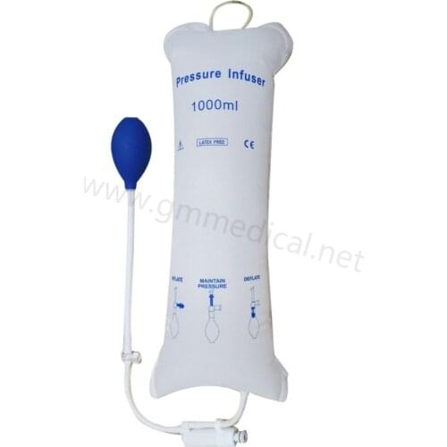 1000ml Reusable Nylon Pressure Infusion Bag with Pressure Display,White,Back Net and Edge Stitching