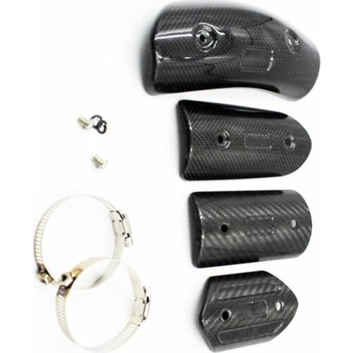 Motorcycles Exhaust Muffler Front Link Protection Cap Pipe Anti-hot Wrap Heat Shield Cover Carbon Fiber