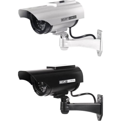 Dummy Camera Solar Powered Flicker LED Outdoor Fake Surveillance Home Security Camera Bullet Camera
