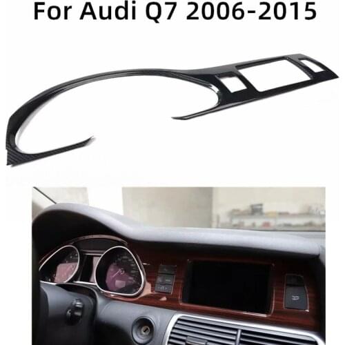 For Audi Q7 2006 2007 2008 2009 2010 2012 2013 2014 2015 Interior Accessories Carbon Fiber Style Dashboard Panel ABS Sticker