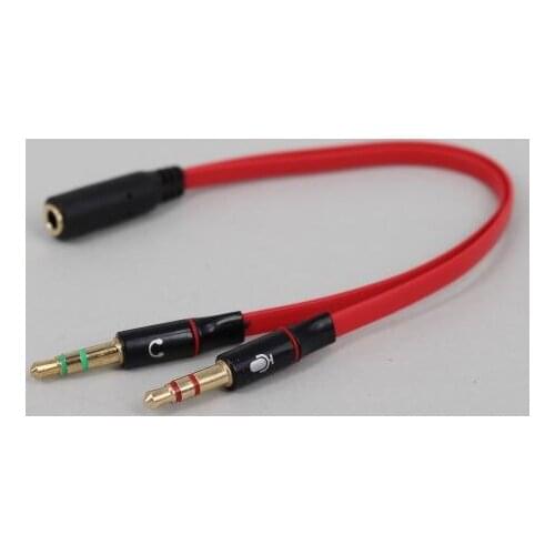 NEW 3.5mm Stereo Splitter Audio Male to Earphone Headset + Microphone Adapter couples turn wiring connector