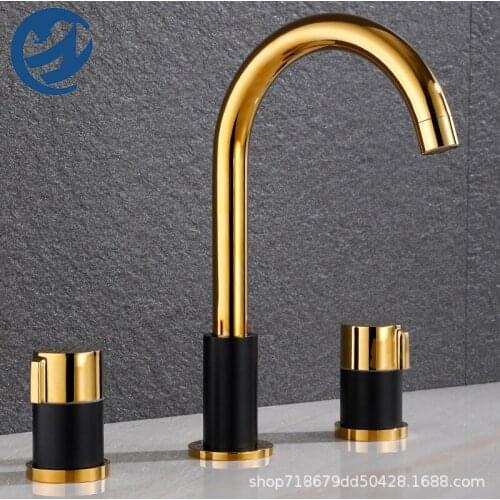 Separate Basin Faucet Bathroom Faucet 3PCS Bathroom Faucet Double Handles Mixer Crane Basin Bathtub Faucet Tap Hot Cold Crane
