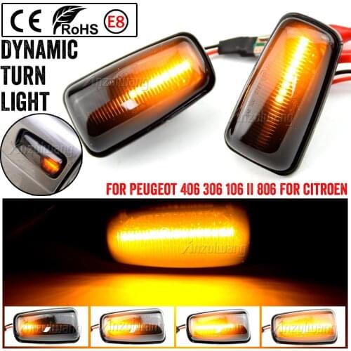 2x Flowing Turn Signal Led Dynamic Side Marker Side Repeater Light for Peugeot 106 306 406 806 EXPERT 1 2 for Fiat Scudo Ulysse