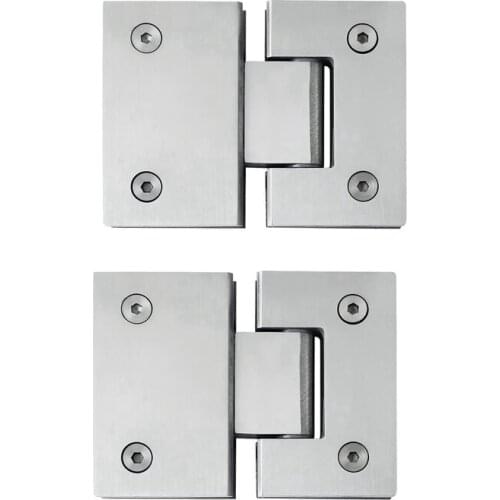 SHGO HOT-2Pcs Heavy Duty 180 Degree Glass Door Cupboard Showcase Cabinet Clamp Glass Shower Doors Hinge Replacement Parts