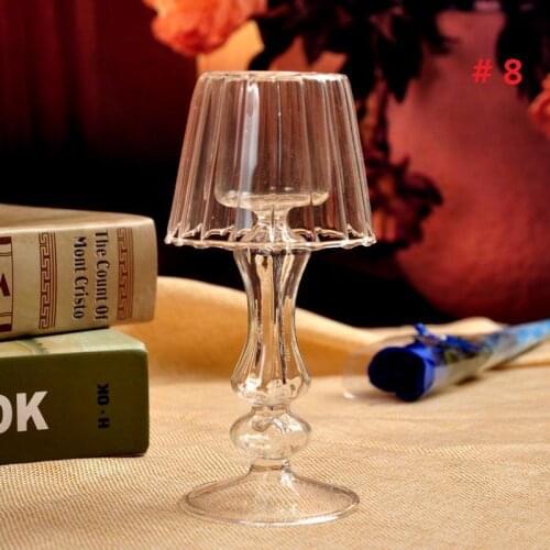 1pcs Europe Style Candle Holders Glass Light Candle Decoration Quality High Candlestick Glass Candle Holders Wedding CandlesticK