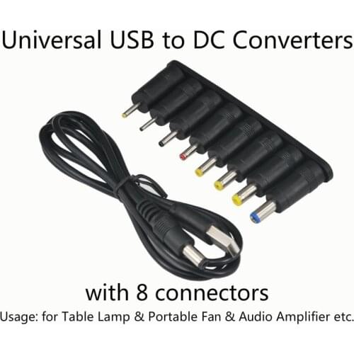 5V 3A Universal USB To DC Converter for Table Lamp Portable Fan Audio Amplifier with 8 Connectors
