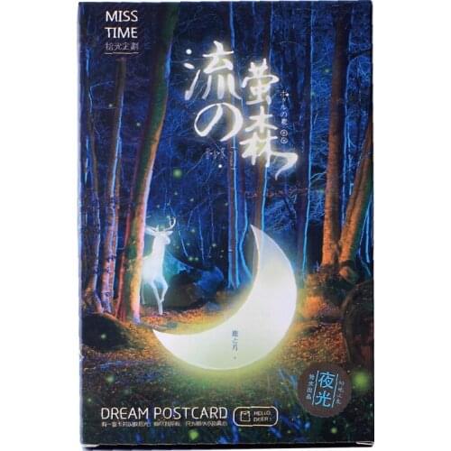 Packed Postcard [ Fireflies Mori - Glow ] (30 In) Creative Luminous Beautiful Illustration christmas greeting cards Gift Card