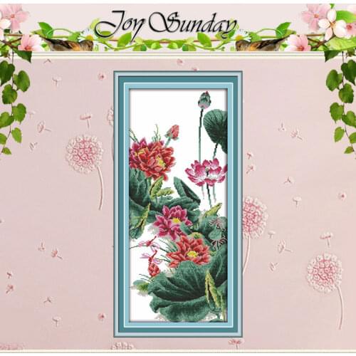 The lotuses Patterns Counted Cross Stitch 11CT 14CT Cross Stitch Set Wholesale Flower Cross-stitch Kit Embroidery Needlework