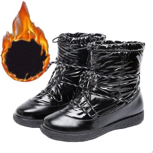 Winter New Fashion Wild Womens Short Boots Women Large Size Waterproof Snow Boots Plus Velvet Thick Cotton Shoes Women