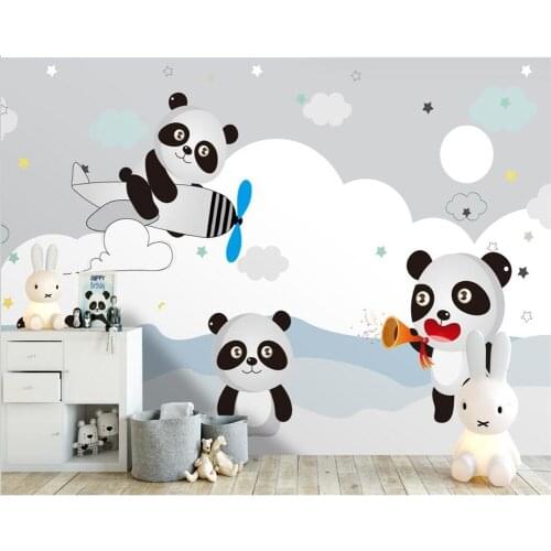 Custom papel de pared 3d wallpaper modern cartoon animal painting childrens room boy room wallpaper background wall stickers