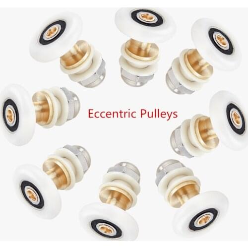 8PCS 19/23/25/27mm Diameter Shower Glass Sliding Door Hanging Wheel Roller Bathroom Sliding Cabinet Eccentric Pulleys