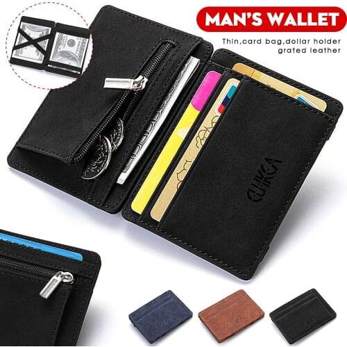 Aequeen Men Card Holder Slim RFID Blocking Leather Wallet Credit ID Card Holder Purse Money Case for Men Women 2021 Fashion Bag