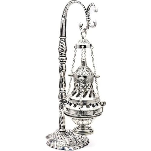 Antique Carved Incense Burner Cross Decoration Church Chapel Ornaments Prayer Religious Worship Supplies