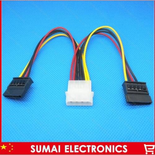 Free shipping 25pcs/lot IDE to SATA Power Cord 4P to two SATA cable SATA hard drive power cable