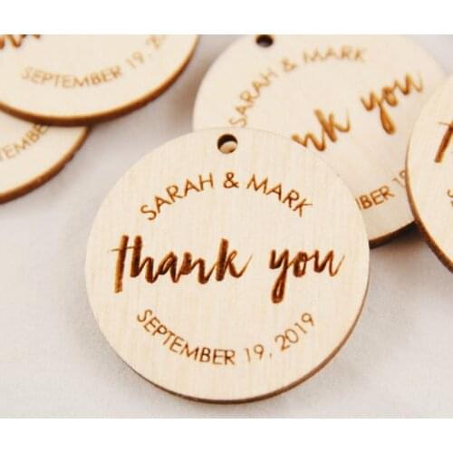 Wedding favor tags, thank you tags, wooden tags, diy wedding favor, gift, shower tags, wood tags, laser cut engraved tags