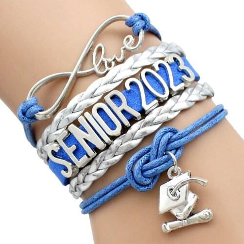 Senior 2023 Graduate Charm Bracelets Graduation Gift 2022 2023 Trencher Cap Square College Cap Diploma Women Men Jewelry