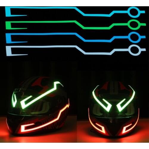 Fast Shipping! Motorcycle Helmet EL Cold Light Helmet Light Strip Night Signal Luminous Modified Strip Helmet Sticker