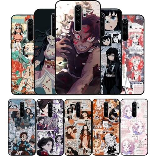 Kamado Nezuko Kimetsu No Yaiba Black TPU Silicone Soft Phone Case For Redmi 4A 4X 7A 5 Plus 6 Pro NOTE 9 7 8 5 Pro 4 6