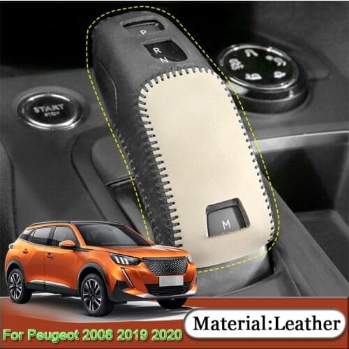 For Peugeot 2008 508 2019-2020 3008 4008 5008 2016-2019 DIY Car Automatic Transmission Shift Leather Case Cover Car Accessories