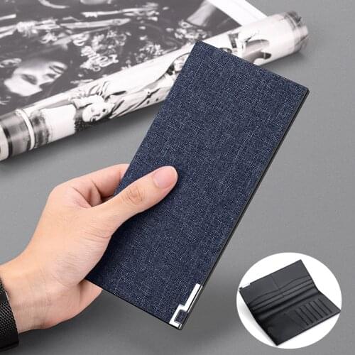 Canvas mens Long Wallet fashion new card holder leisure brand card bag