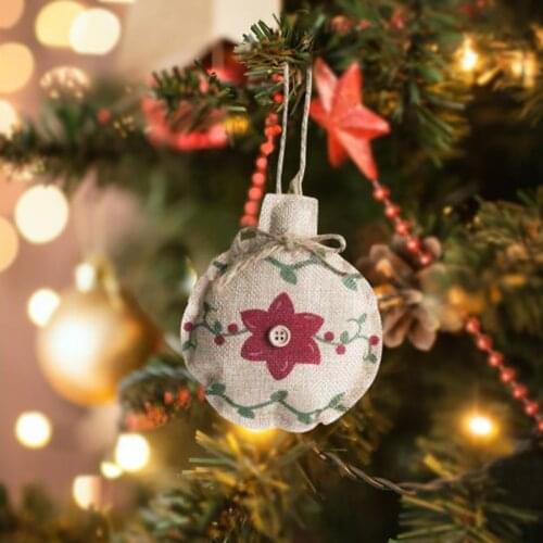 Artificial Christmas Tree Flower Glitter Decorations Snowflake Elk Sta Xmas Ornaments New Year Gift