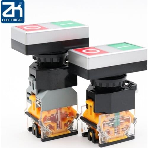 Double-button button LA38-11HD with light self-resetting double-button double-position start-stop 1NO/1NC