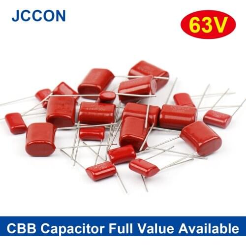 10PCS CL21X Metallized Polypropylene Film Capacitor 63V 5MM 104J 105J 244J 334J 474J 684J