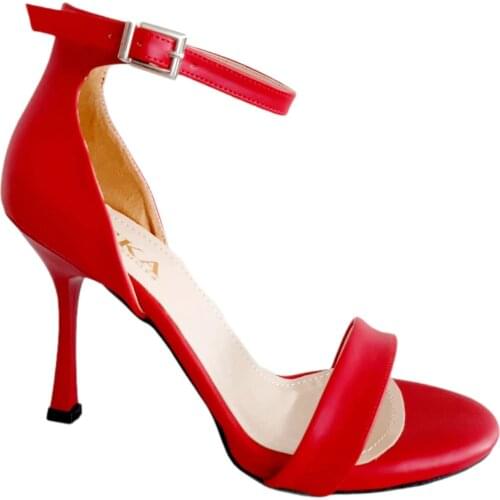 Single Band High-Heeled Shoes Red