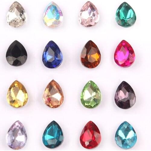 Best selling shiny raindrop shape pointed bottom glass crystal rhinestone jewelry accessories clothes bag nail art free shipping
