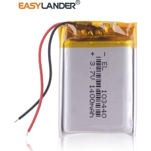 3.7 V 103440 lithium-ion polymer battery 1400 mah vehicle traveling data recorder LED speakers toys