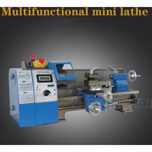 220V Small Lathe Home Machine Tool Brushless Motor Stepless Speed Control Lathe Multifunctional Metal Desktop Machine DIY Device