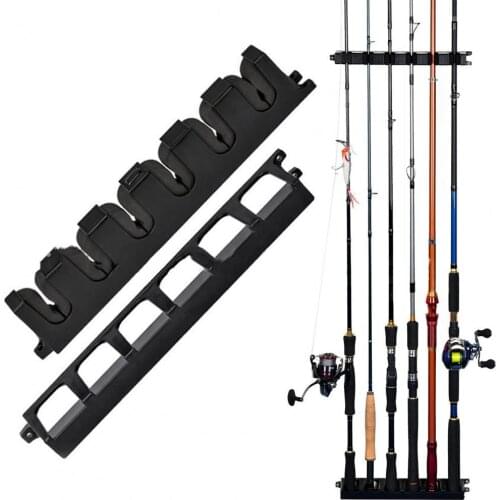Wall Mounted Fishing Rod Display Rack ABS 6 Rods S Size Fishing Pole Display Fixed Rack Storage Holder Fixing Rack Stand Holder
