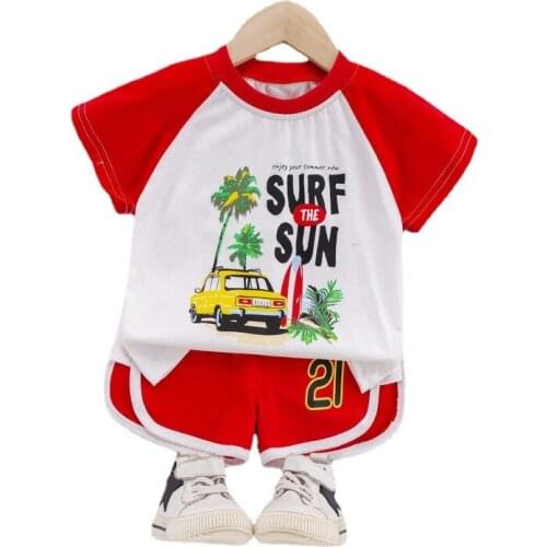 New Summer Baby Boys Clothes Suit Children Girls Cotton Casual T-Shirt Shorts 2Pcs/Sets Toddler Active Clothing Kids Tracksuits