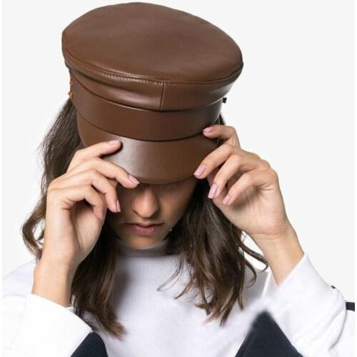 New Spring Autumn Women Hats Newsboy Cap Female British Vintage Visor cap Unisex Flat Leather Militray Caps Casual Octagonal Cap