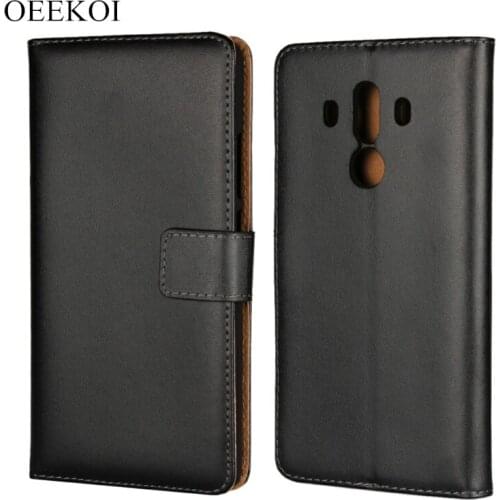 OEEKOI Genuine Leather Wallet Flip Cover Phone Case for Huawei Mate 10 Pro/P8 Lite 2017/Y5 II/Y6 Pro/Mate S/MaiMang 5/4/Y330/G6
